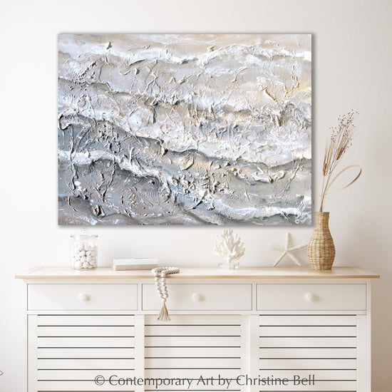 "Sea Stone" ORIGINAL, Highly Textured, Neutral Coastal Abstract Painting