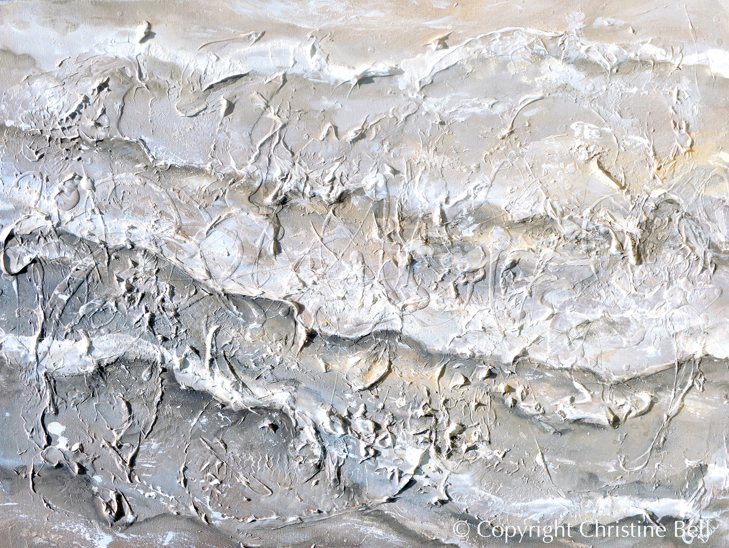 "Sea Stone" ORIGINAL, Highly Textured, Neutral Coastal Abstract Painting
