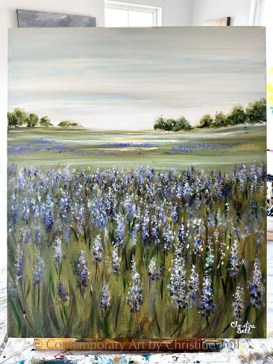 "Lupine Meadow" ORIGINAL FLORAL PAINTING,  Wildflowers Landscape 20x24