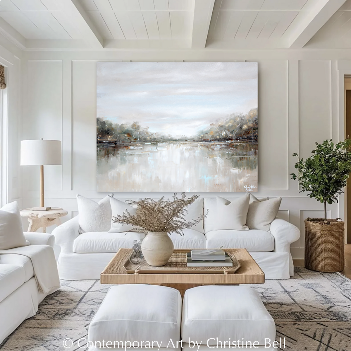 ORIGINAL Abstract Landscape Oil Painting Trees Modern Fine Art Decor ...