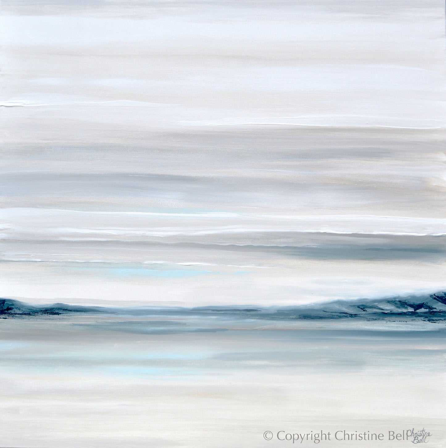 "Coastal Mood" ORIGINAL Coastal Abstract Painting 36x36"