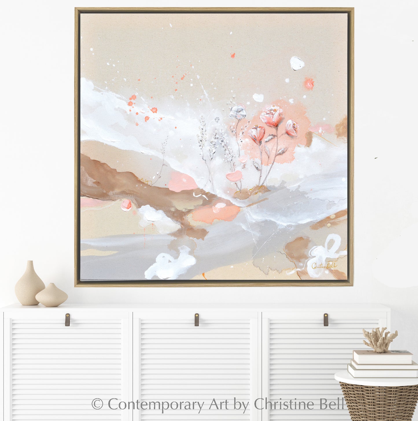"Serendipity" GICLEE PRINT Abstract Painting, Blush Pink, Neutral, Floral