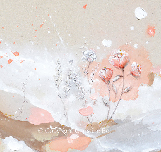 "Serendipity" GICLEE PRINT Abstract Painting, Blush Pink, Neutral, Floral