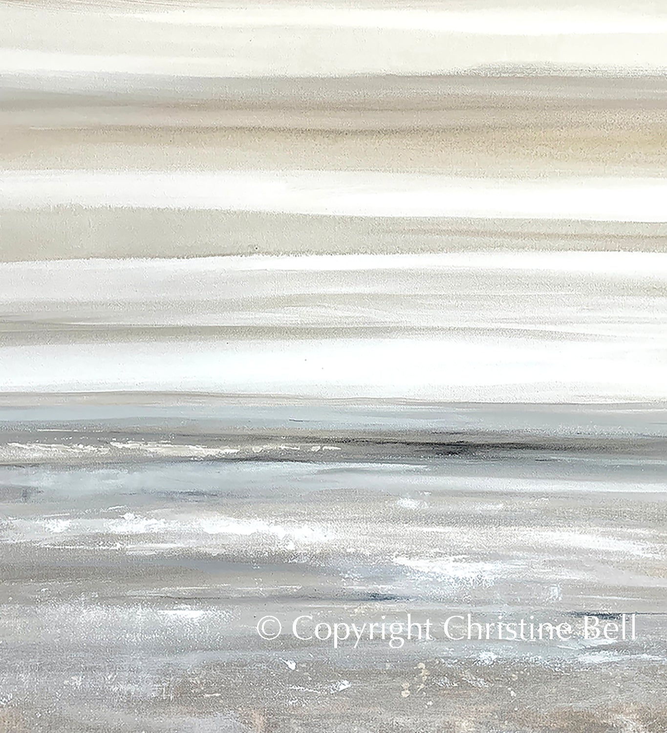 "Sand Dunes" Giclée Print, Coastal Abstract Painting, Grey, Beige, Taupe, White,