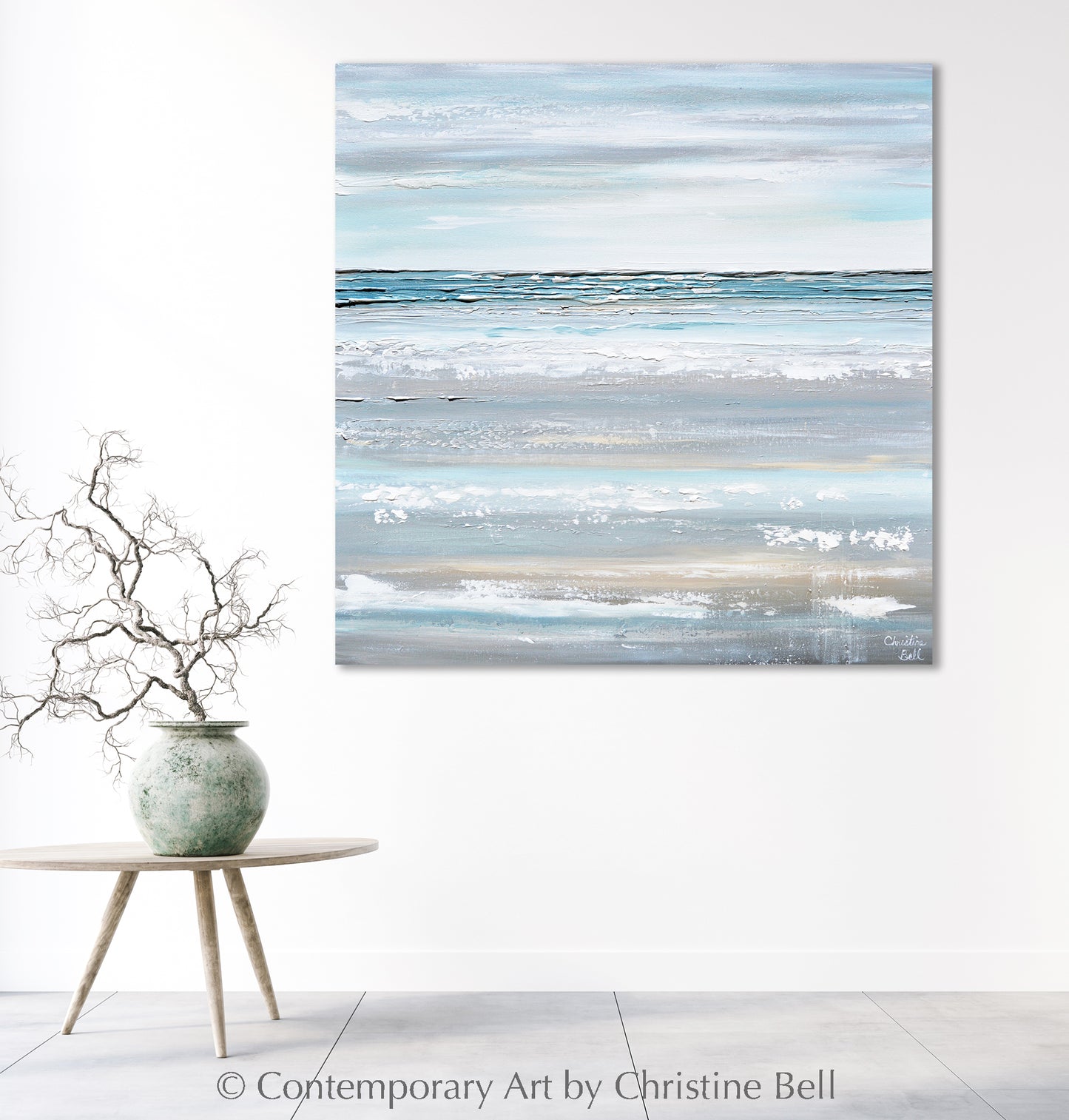 "A Breath of Fresh Air" ORIGINAL TEXTURED Coastal Abstract Painting