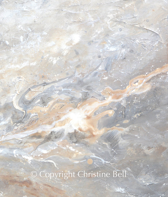 "Beach Quartz" ORIGINAL, TEXTURED Neutral Abstract Painting, Available Framed, 24x24"