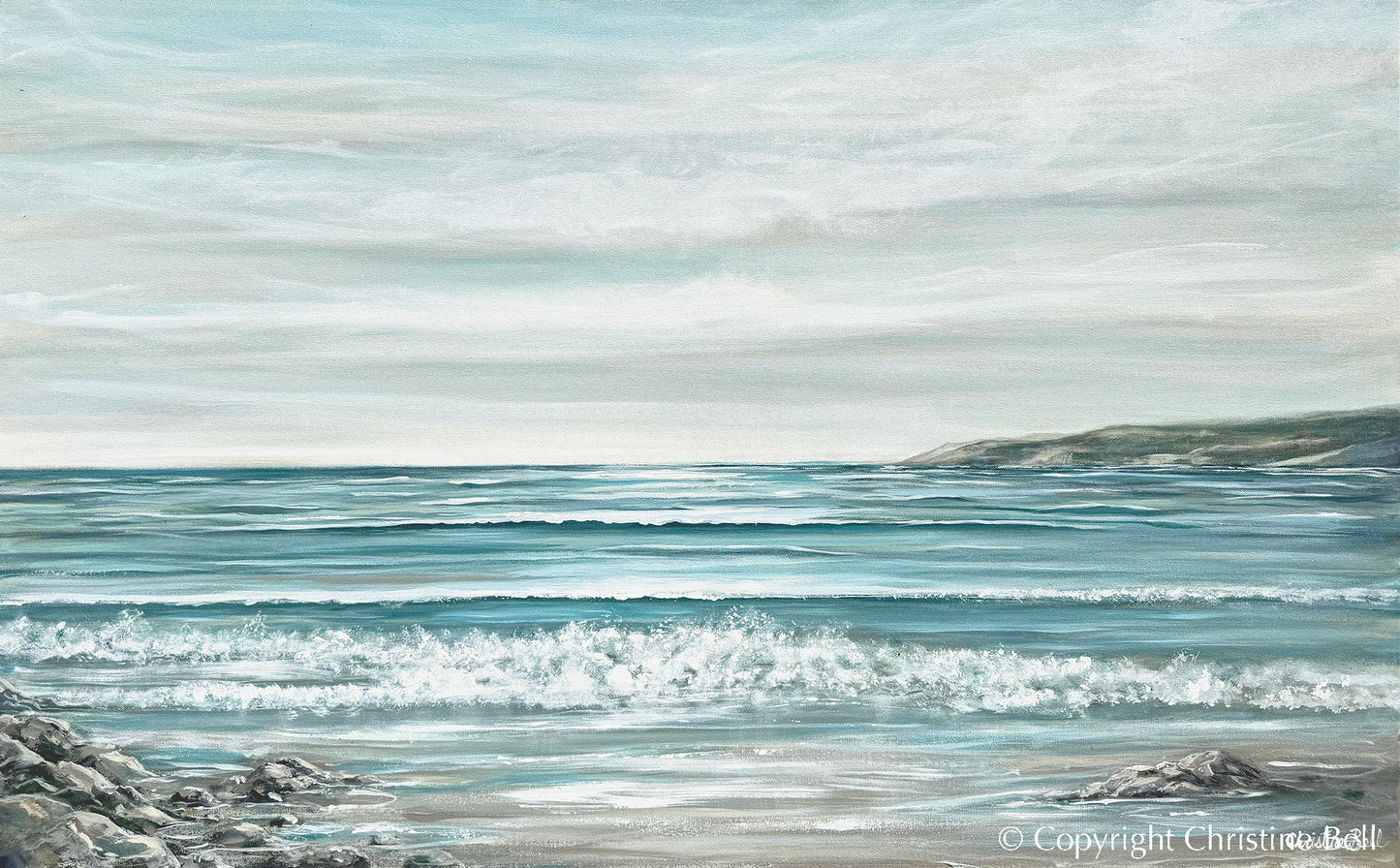 "Pacific Coastline" ORIGINAL Coastal Seascape Painting 48x30"