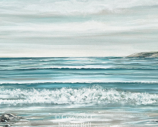 "Pacific Coastline" ORIGINAL Coastal Seascape Painting 48x30"