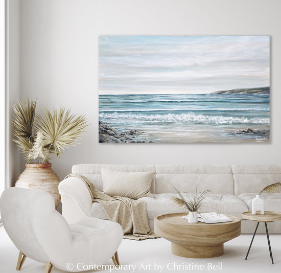 NEW "Pacific Coastline" ORIGINAL Coastal Seascape Painting 48x30"
