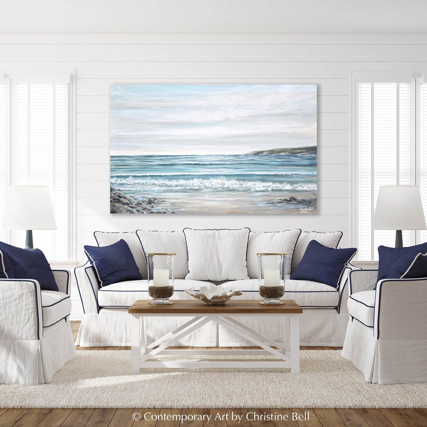 NEW "Pacific Coastline" ORIGINAL Coastal Seascape Painting 48x30"