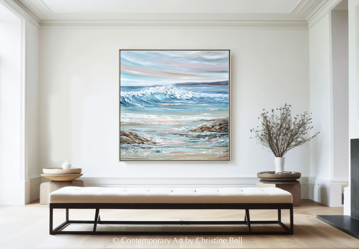 Canvas Print Seascape Painting Coastal Ocean Waves Home Wall Art Decor