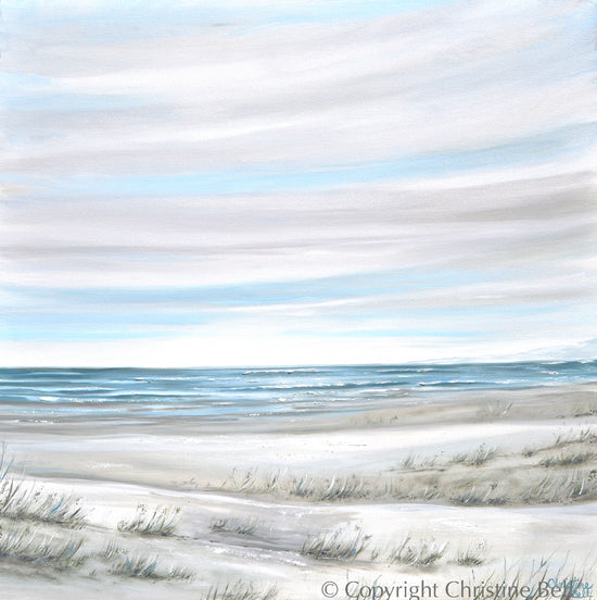 "Coastal Whispers" ORIGINAL Coastal Seascape Painting 36x36"