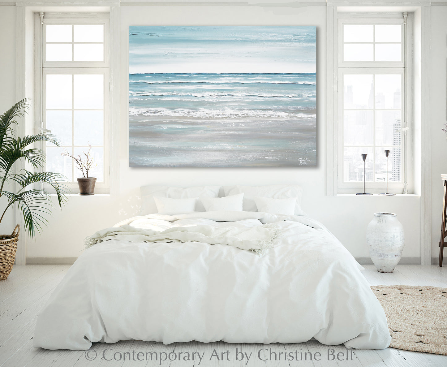 "Staying Afloat" ORIGINAL Textured Seascape Painting 40x30"