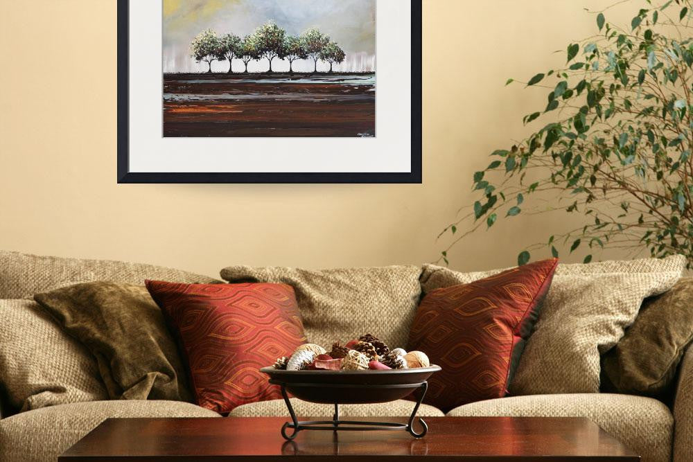CUSTOM Art Abstract Painting Trees Green Textured Modern Palette Knife Tree Landscape Wall Decor Brown Grey MADE to ORDER -Christine - Christine Krainock Art - Contemporary Art by Christine - 2