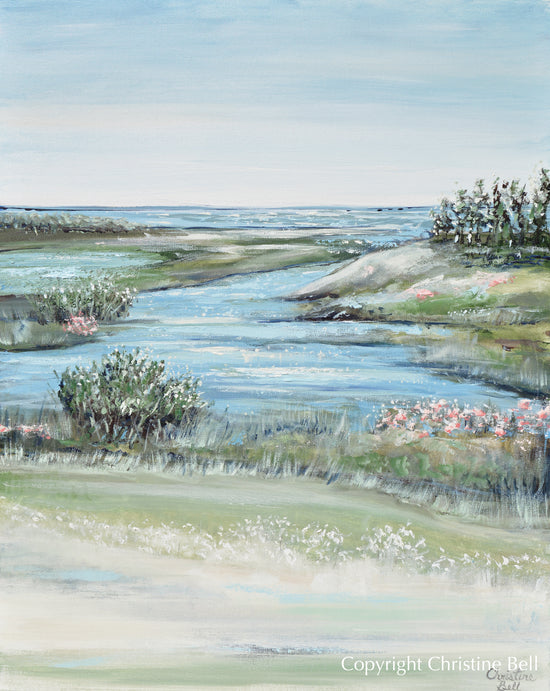 "Seaside Imagination" ORIGINAL Art Coastal Abstract Painting Blue Green Landscape Seascape Impressionistic Ocean 24x30"