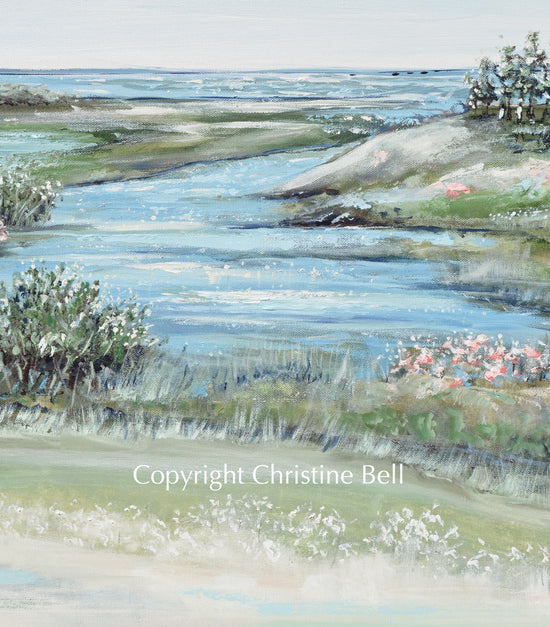"Seaside Imagination" GICLEE PRINT Art Coastal Abstract Painting Blue Green Landscape Seascape Impressionistic Ocean