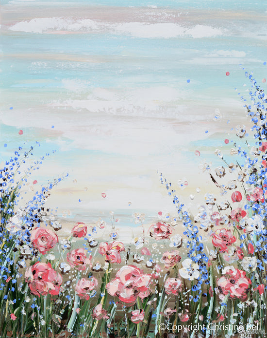"Found Hope" ORIGINAL Art Abstract Floral Wildflowers Painting Textured Landscape 24x30"