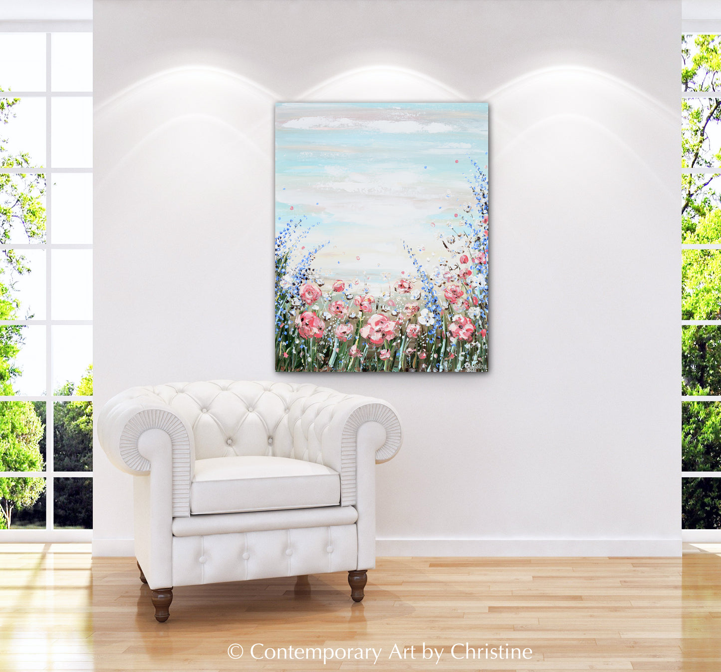 "Found Hope" ORIGINAL Art Abstract Floral Wildflowers Painting Textured Landscape 24x30"