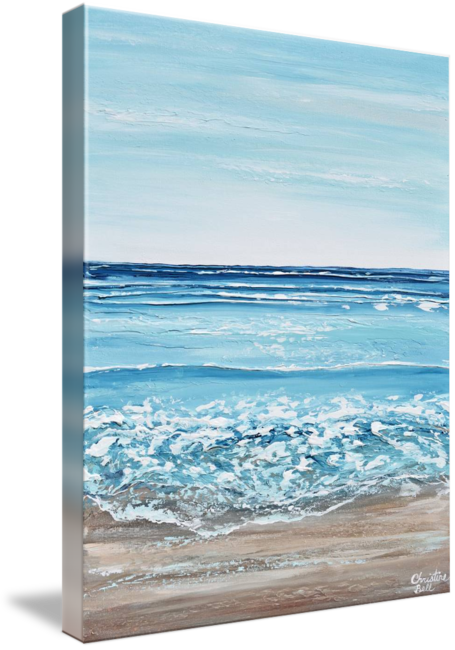 "Sapphire Waves" GICLEE PRINT Art Coastal Abstract Painting Textured Ocean Waves Beach Turquoise Blue