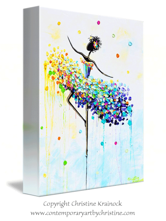 GICLEE PRINT Art Abstract Dancer Painting Colorful CANVAS Prints Dance Wall Decor Sizes to 60" - Christine Krainock Art - Contemporary Art by Christine - 3