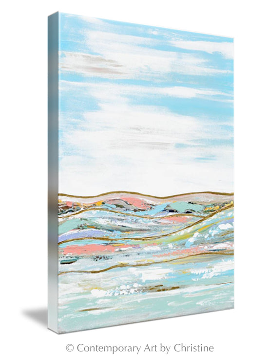 "Heavenly Day" ORIGINAL Art Diptych Abstract Landscape Painting Textured 2 -Canvases, 60x40" Total