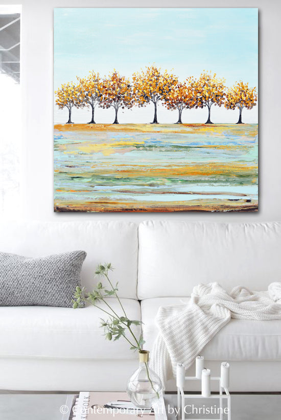 "Hope in the Air" Giclee Print Art Abstract Landscape Painting Autumn Trees
