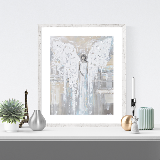 "Angel of Love" LIMITED EDITION, MATTED & SIGNED by Artist Giclee Print Abstract Angel Painting 16x20"