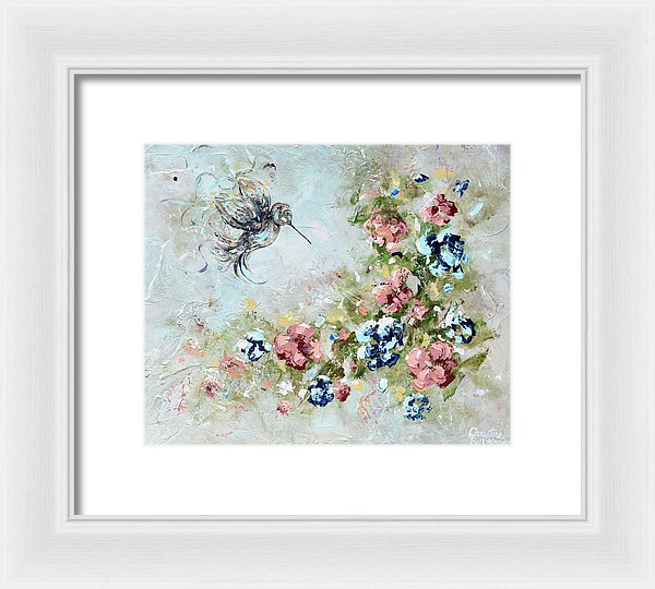 Hummingbird Bringing Light And Love - Framed Print