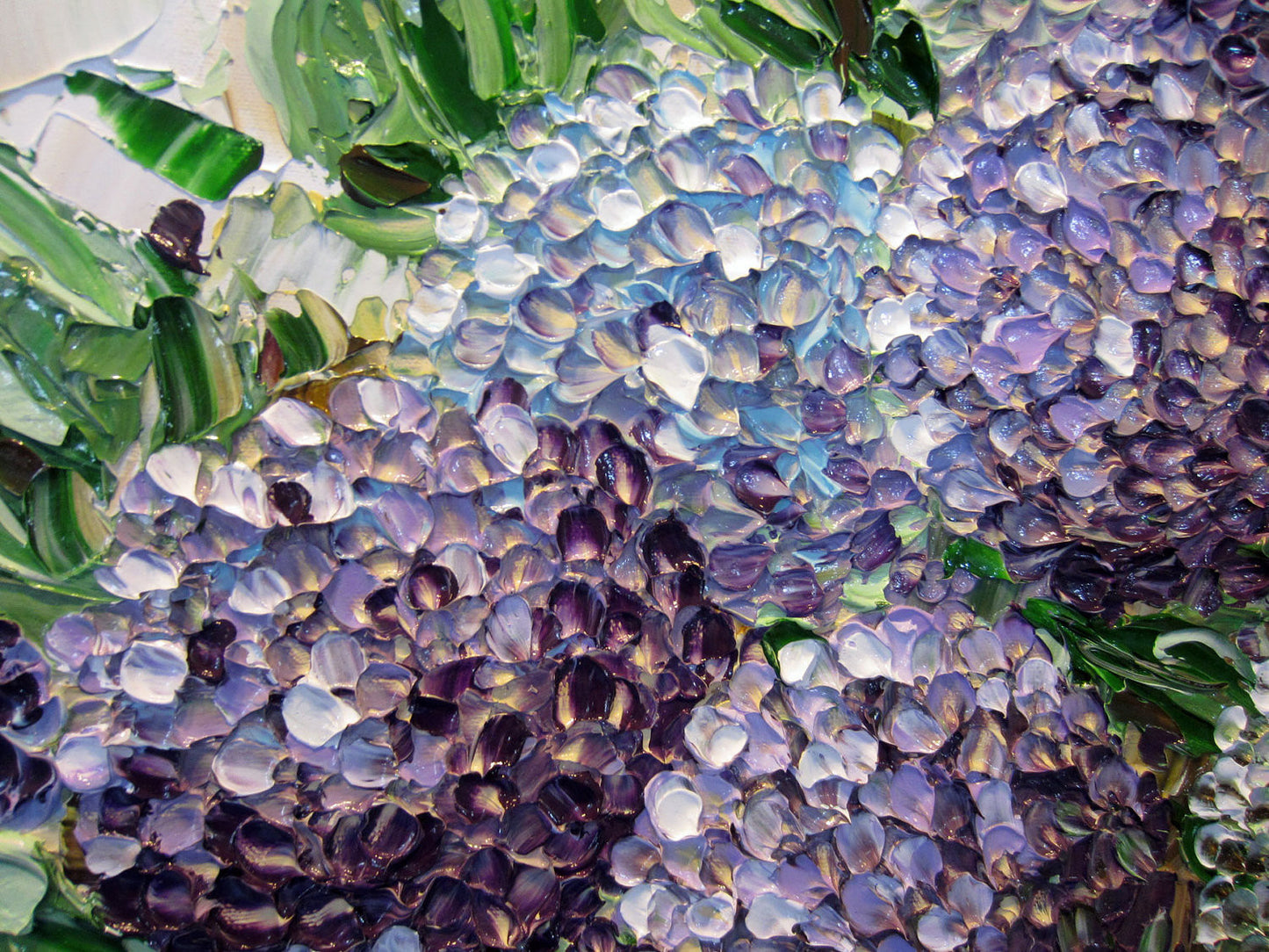GICLEE PRINT Art Abstract Painting Hydrangea Flowers Impasto Lavender Purple Canvas Prints - Christine Krainock Art - Contemporary Art by Christine - 2