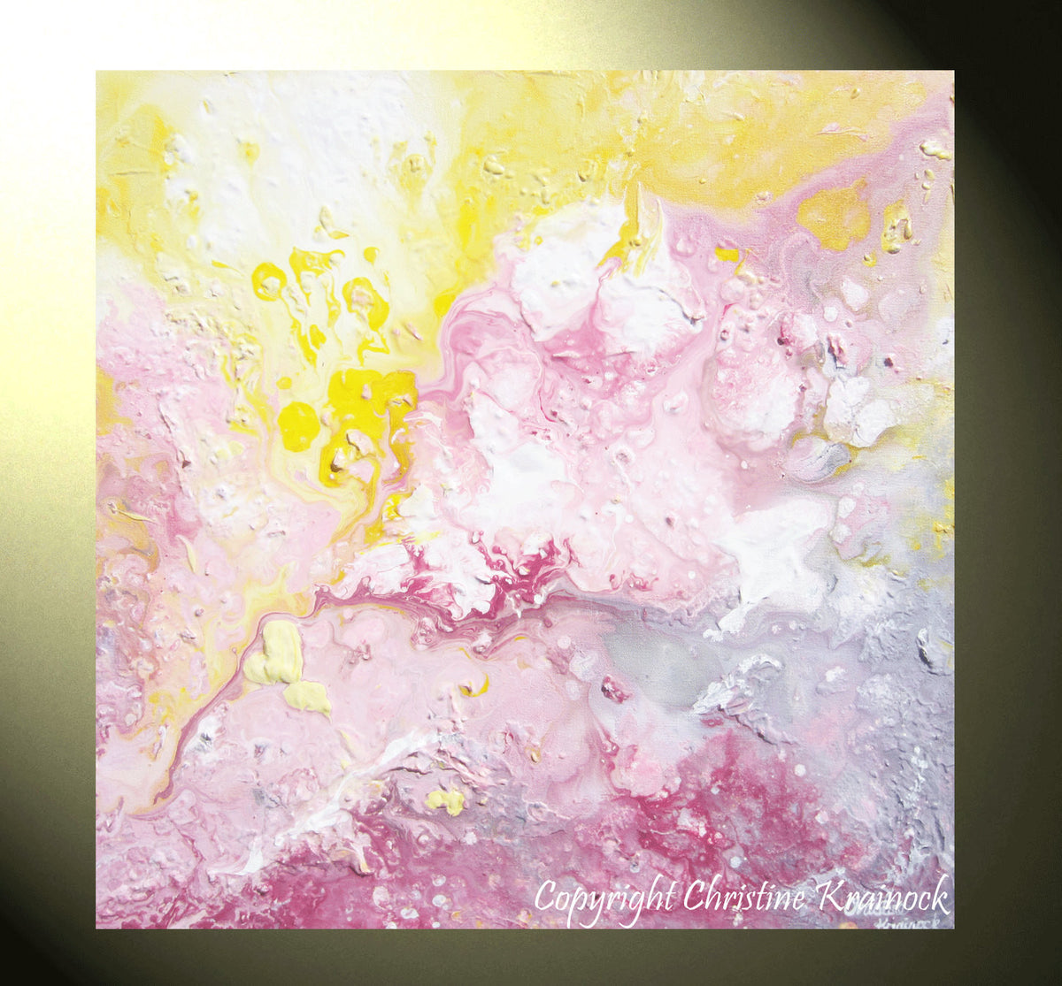 GICLEE PRINT Art Abstract Painting Pink White Modern Urban Contemporar ...
