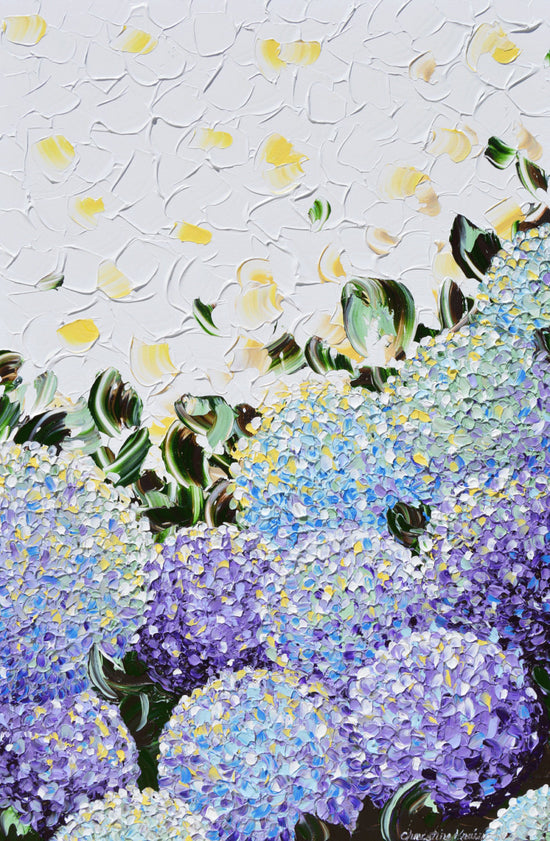 GICLEE PRINT Art Abstract Painting Hydrangea Purple Lavender Blue White Flowers Canvas Prints - Christine Krainock Art - Contemporary Art by Christine - 4
