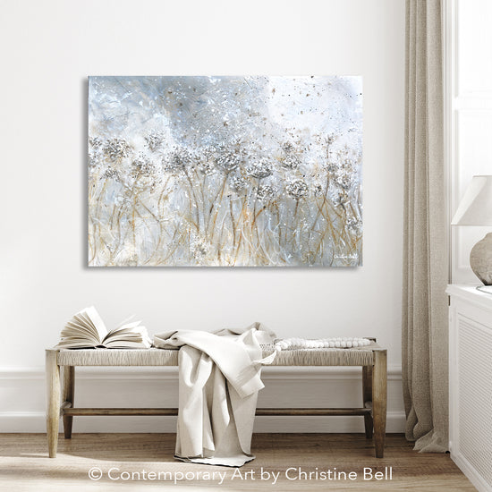 Modern Floral Paintings and Prints, Neutral Minimalist Home Decor, Artist Christine Bell