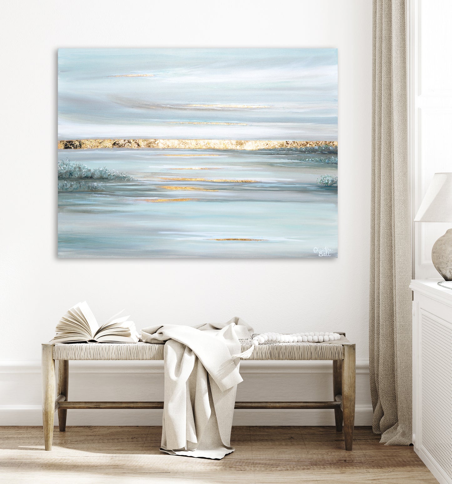 New Original Coastal Painting Collection "Coastal Breeze" Modern Seascape Ocean Abstract Fine Art Painting Neutral Minimalist Home Decor Wall Art Interior Design Contemporary Artist Christine Bell