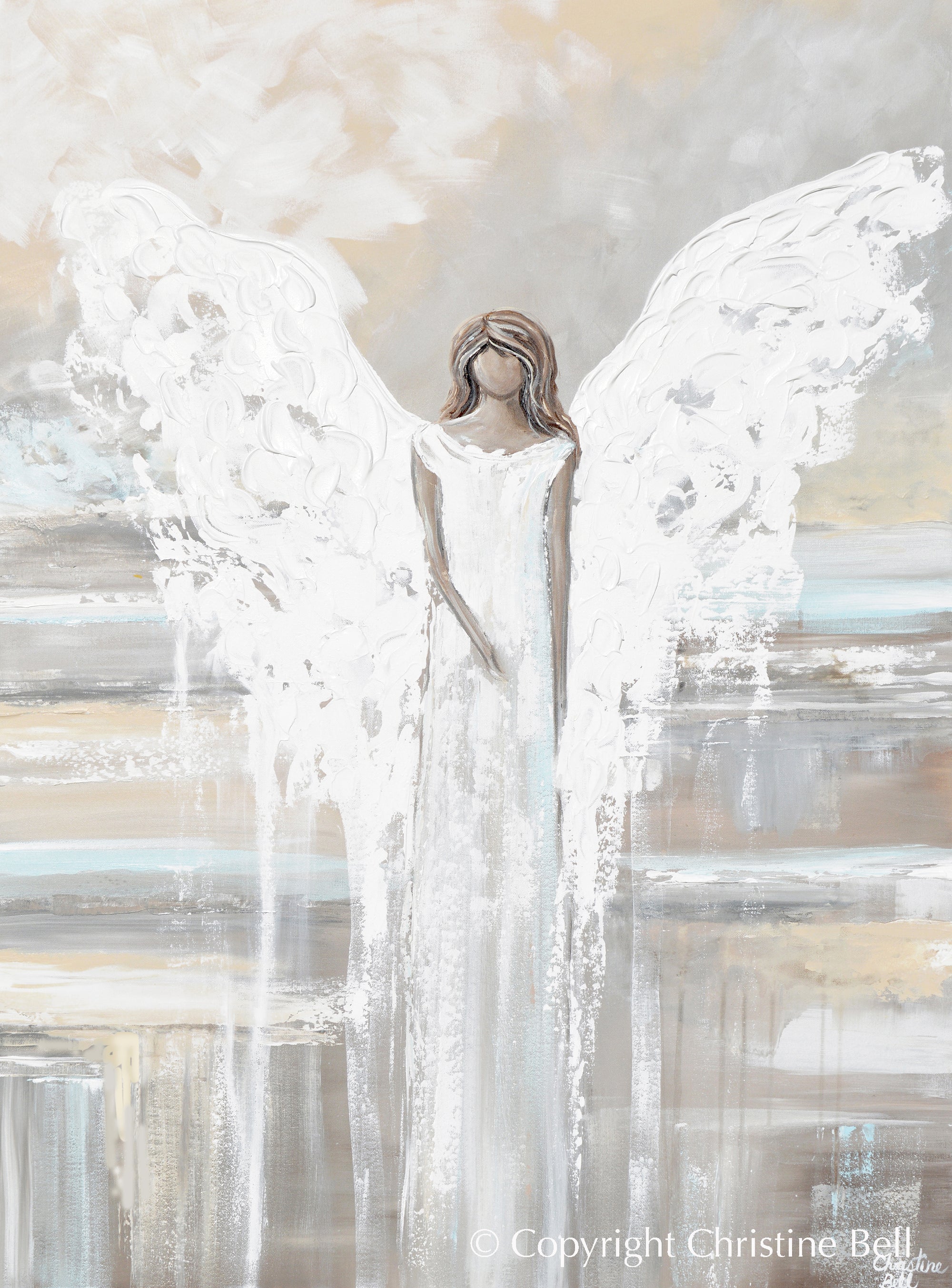 Angel Paintings abstract art guardian angels spiritual wall art decor ...
