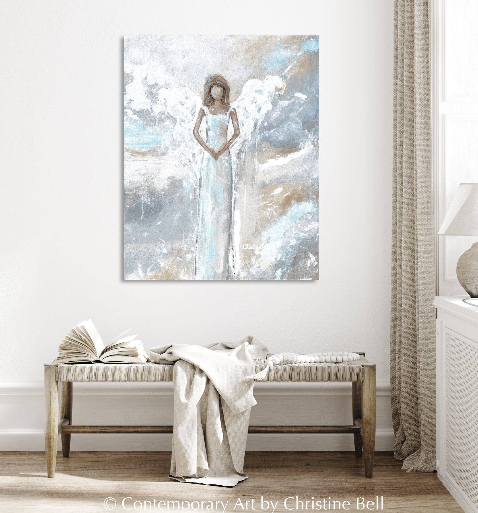 Angel Paintings abstract art guardian angels spiritual wall art decor ...