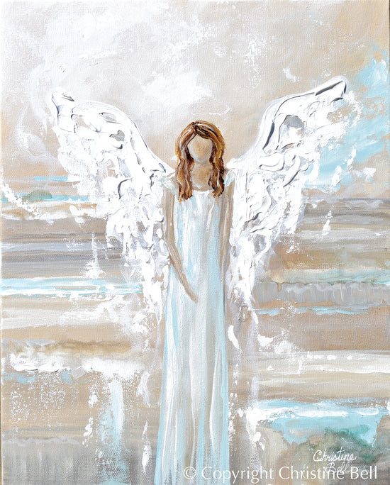 Load image into Gallery viewer, &amp;quot;Walking in Grace&amp;quot; New ORIGINAL Angel Painting 16x20&amp;quot;
