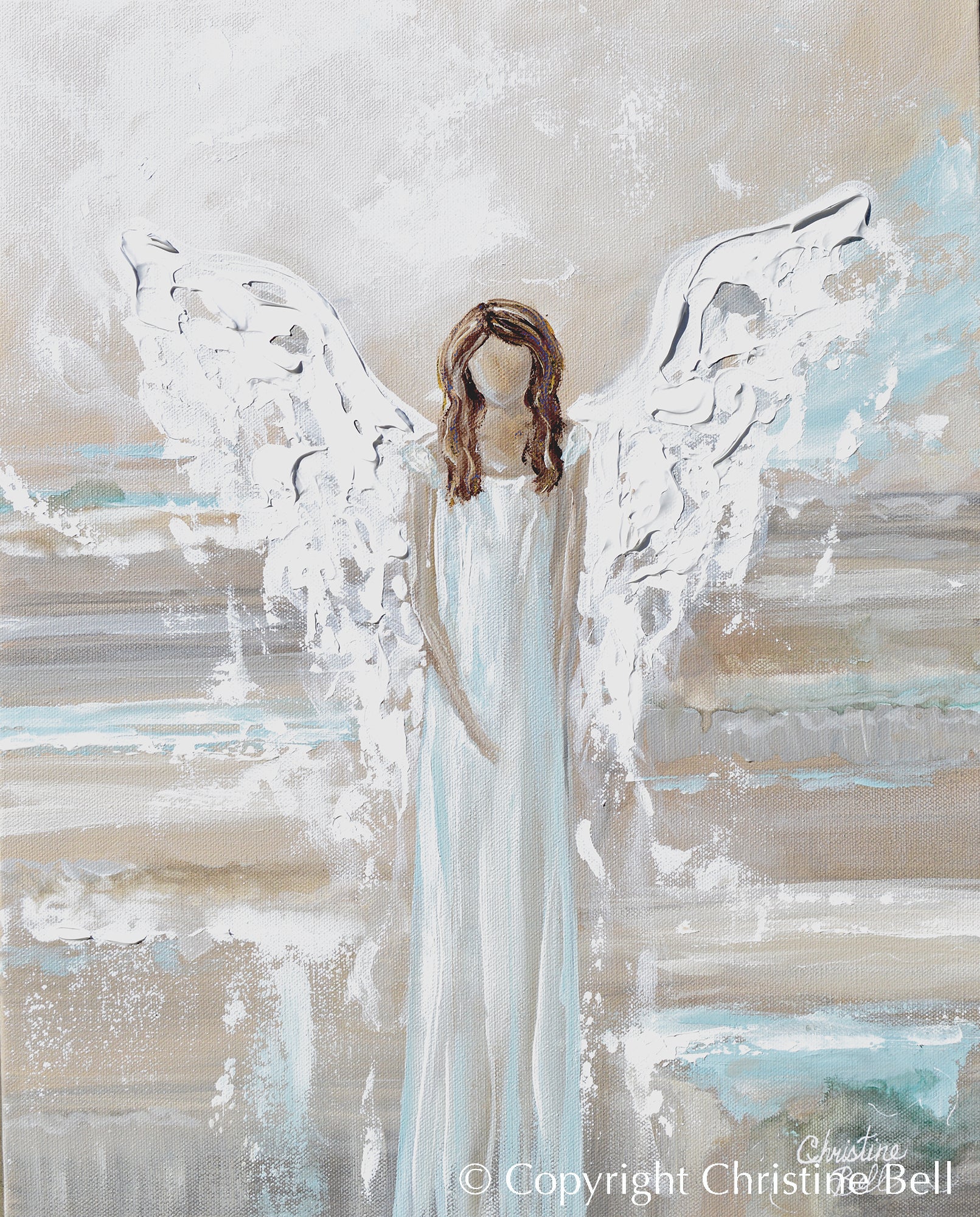 Angel Paintings abstract art guardian angels spiritual wall art decor ...