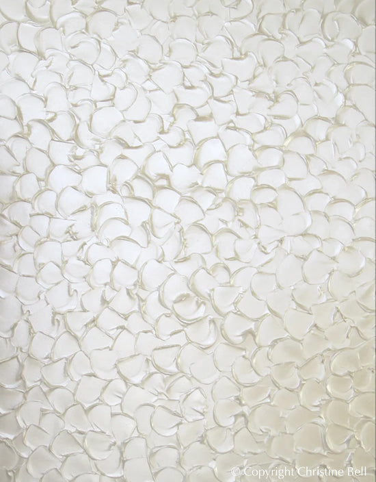 Original Painting Textured Abstract Pearl White Wall Art Coastal Decor Textured Sculpted Fine Art