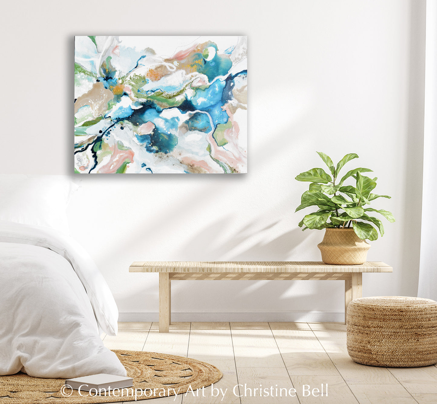 "Low Tide" GICLEE PRINT, FRAMED CANVAS Art Coastal Abstract Painting
