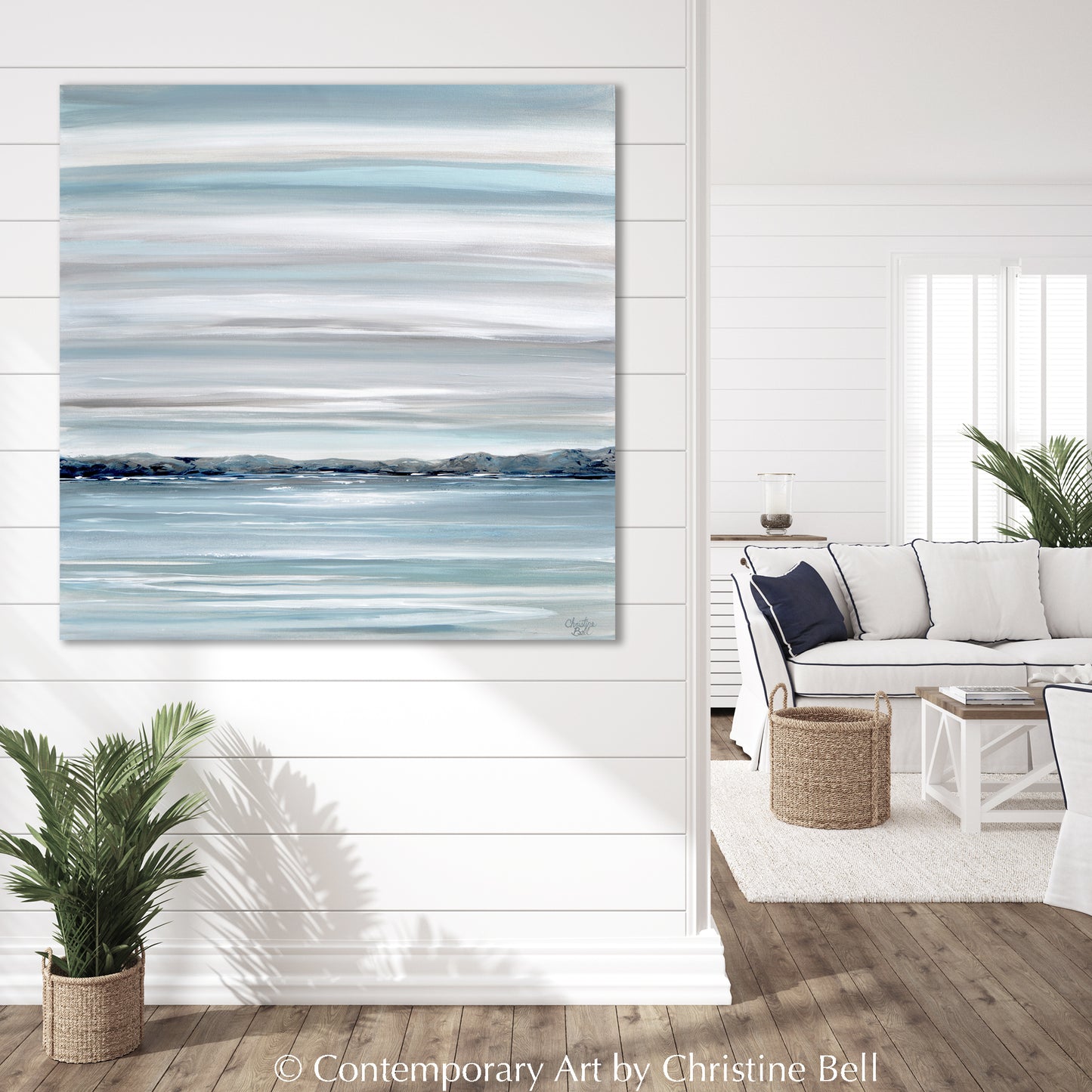 Load image into Gallery viewer, &amp;quot;Haven of Solitude&amp;quot; ORIGINAL Textured Coastal Abstract Painting, 36x36&amp;quot;

