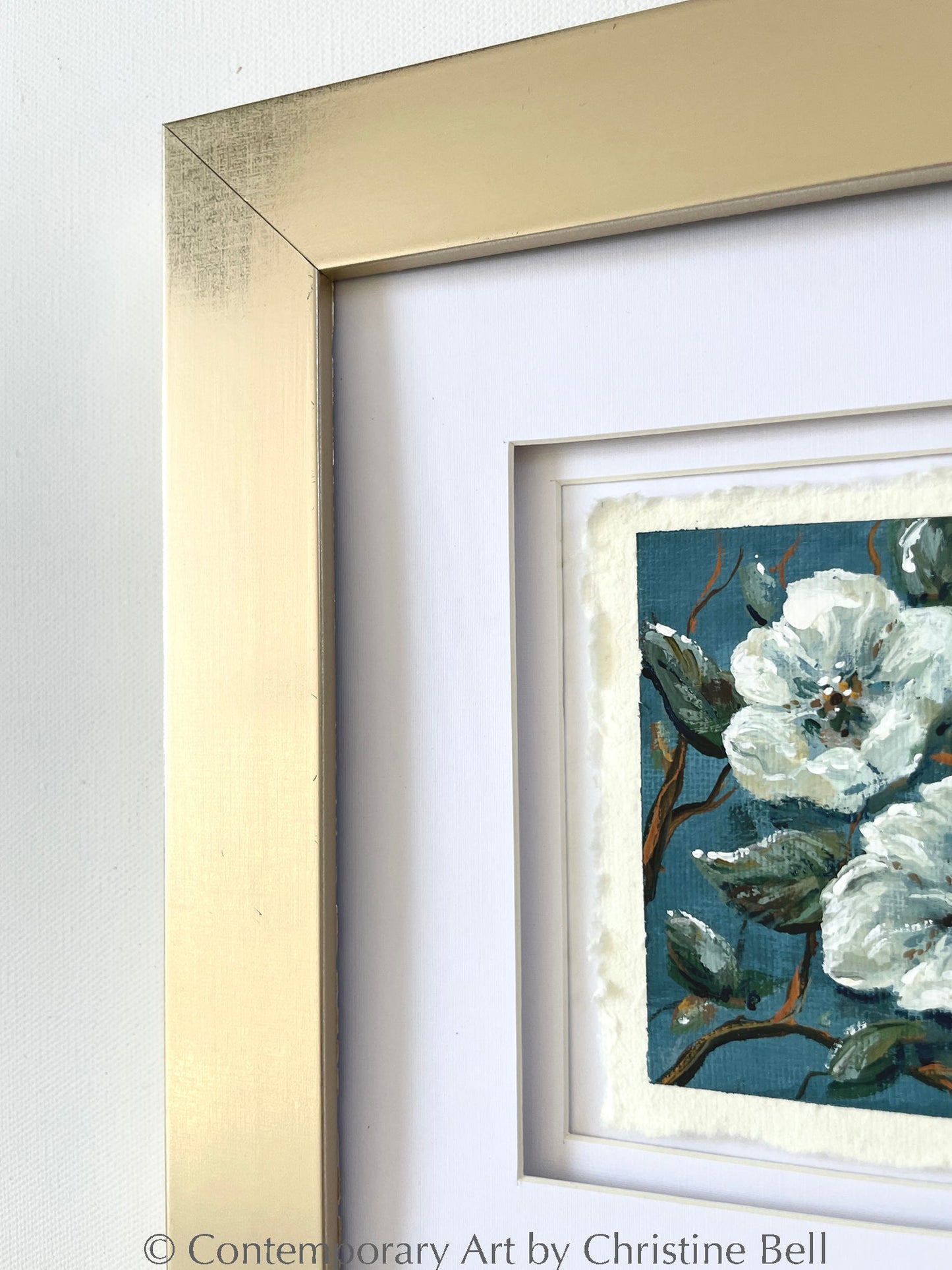 Load image into Gallery viewer, Add a Frame - Modern Champagne Brushed Wood Frame with Double Matt Framed Art for Originals on Paper
