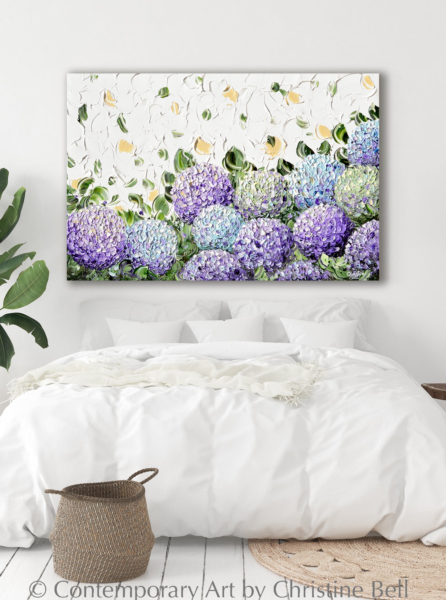 Load image into Gallery viewer, &amp;quot;My Hydrangea Garden&amp;quot; Original Art Textured Floral Hydrangea Flowers Painting

