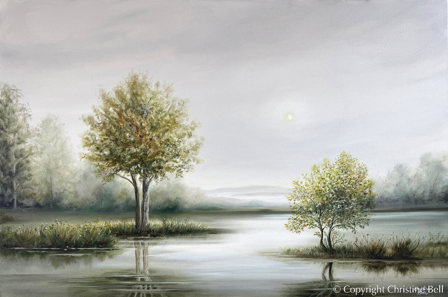 "Stillness" ORIGINAL Coastal Landscape Oil Painting, 36x24"