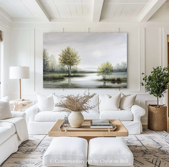 "Stillness" ORIGINAL Coastal Landscape Oil Painting, 36x24"