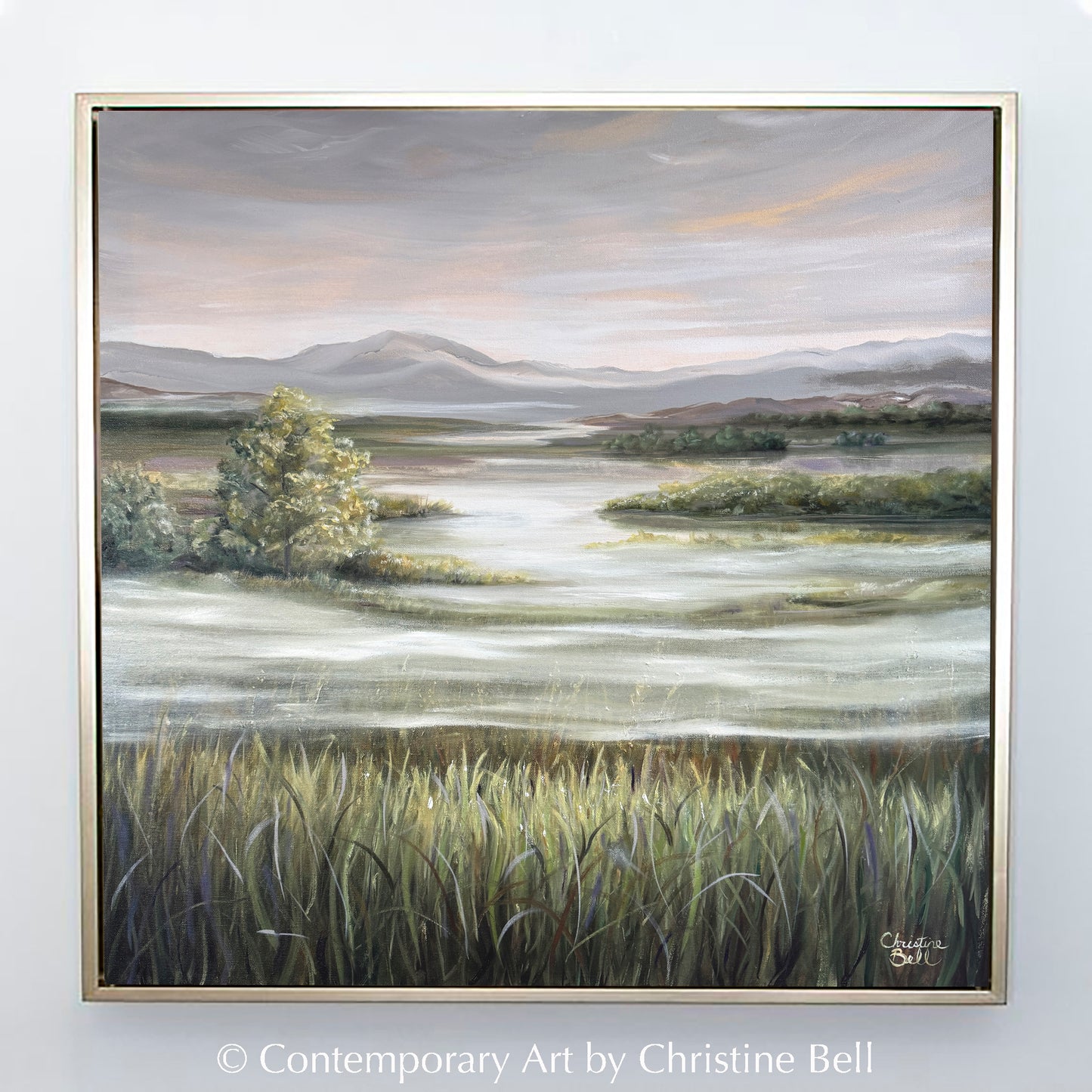 "Beyond the Mist" ORIGINAL Coastal Landscape Oil Painting, 30x30"