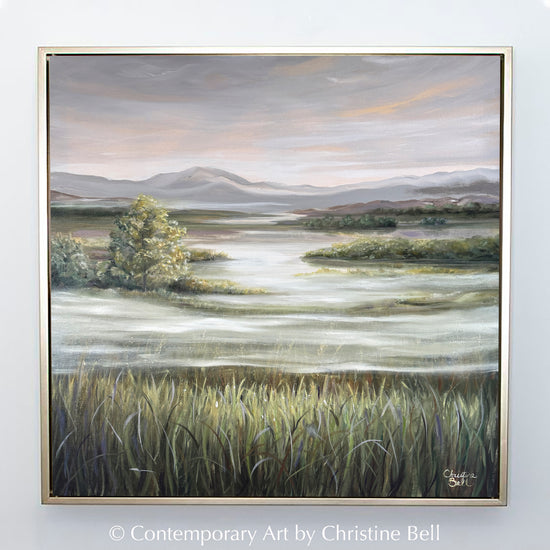 "Beyond the Mist" ORIGINAL Coastal Landscape Oil Painting, 30x30"