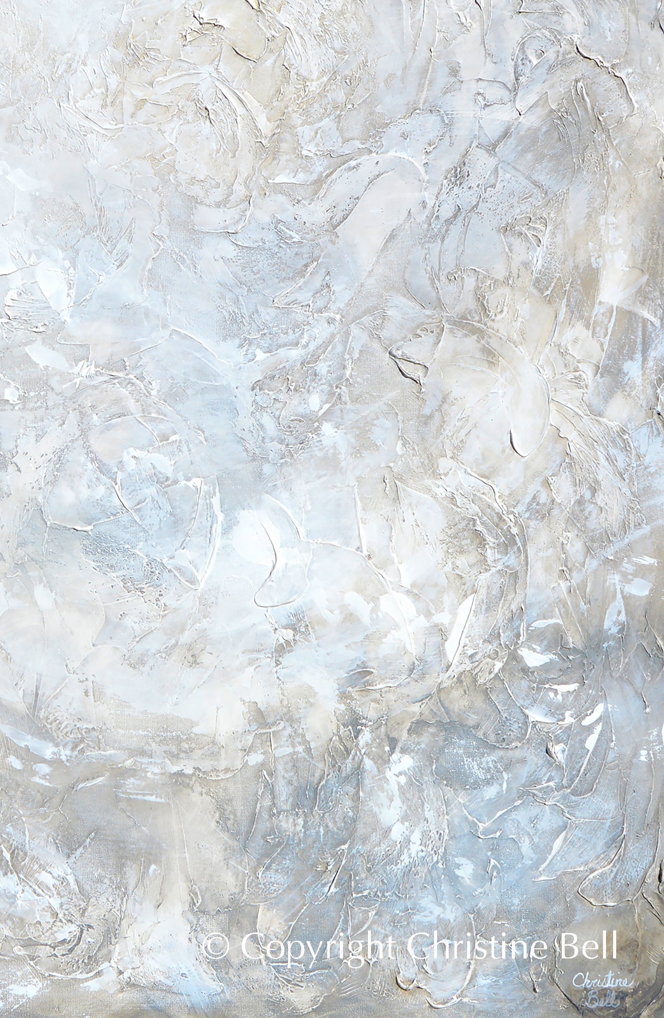 "Silhouette" GICLEE PRINT Coastal Abstract Painting, Neutral, Grey, White, Taupe, Cream, Stone