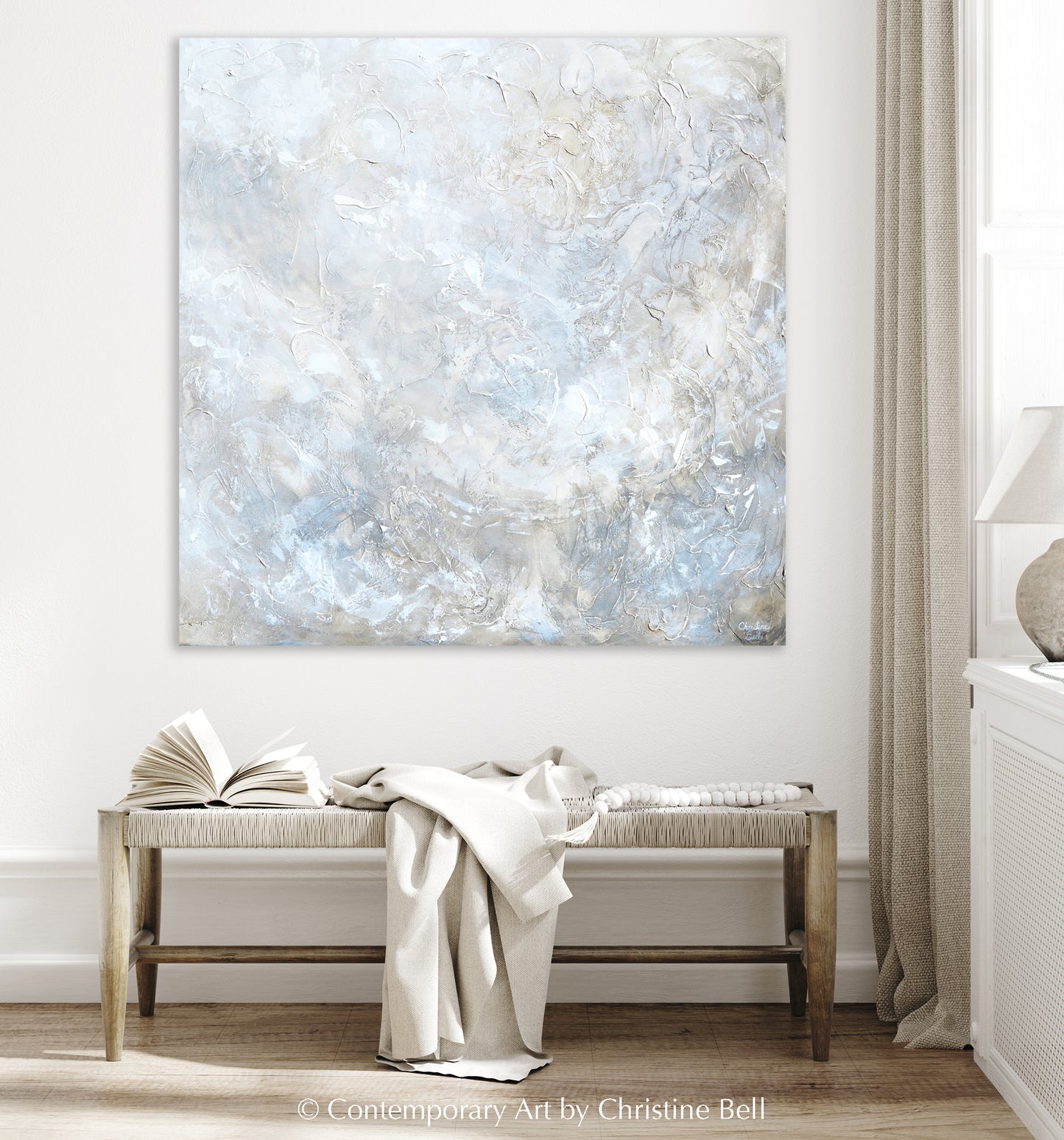 "Silhouette" GICLEE PRINT Coastal Abstract Painting, Neutral, Grey, White, Taupe, Cream, Stone