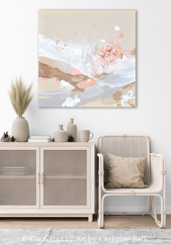 Load image into Gallery viewer, &amp;quot;Serendipity&amp;quot; GICLEE PRINT Abstract Painting, Blush Pink, Neutral, Floral
