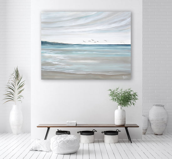 Load image into Gallery viewer, &amp;quot;Come Fly With Me&amp;quot; ORIGINAL Coastal Seascape Painting, Sea Birds, 48x36&amp;quot;
